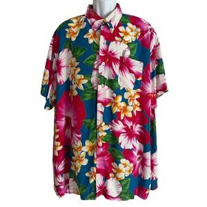 Polo Ralph Lauren Hawaiian Shirt Men‎ XXL Viscose Floral Tropical AOP Button Up